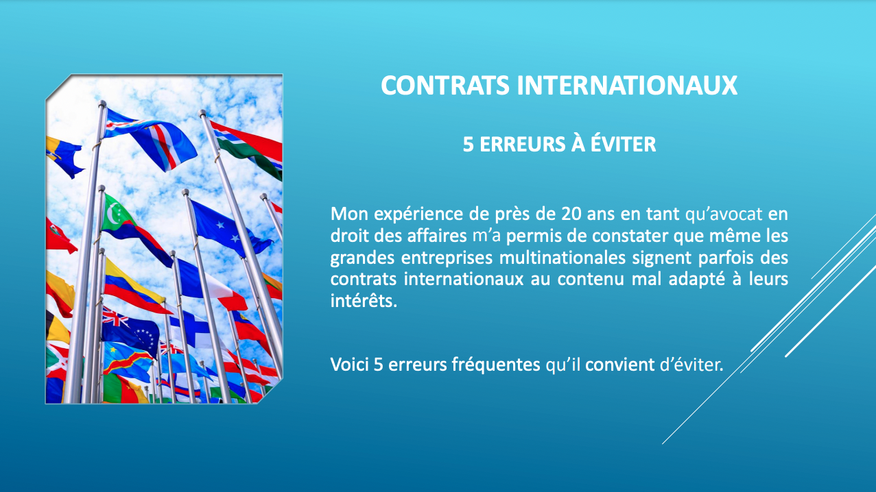 Contrats internationaux. 5 erreurs à éviter 